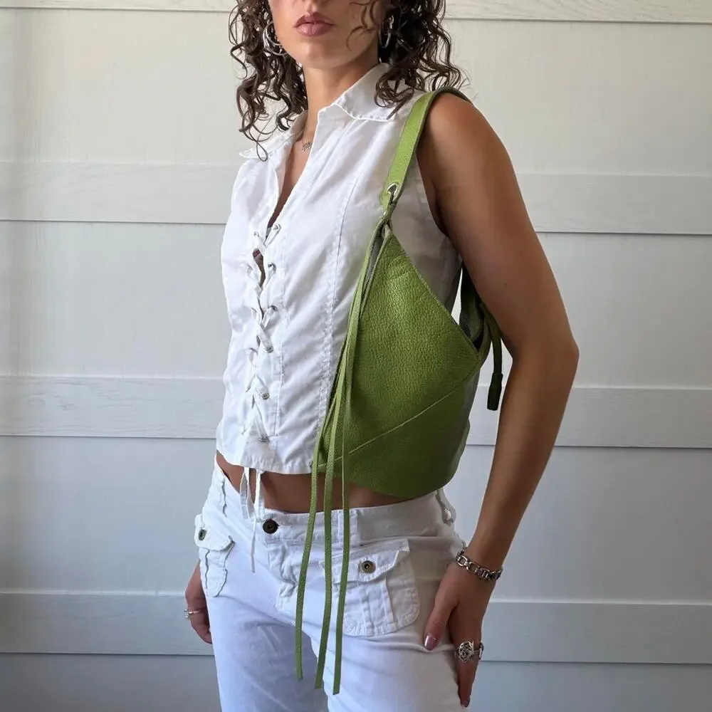 Soft pebbled leather shoulder bag